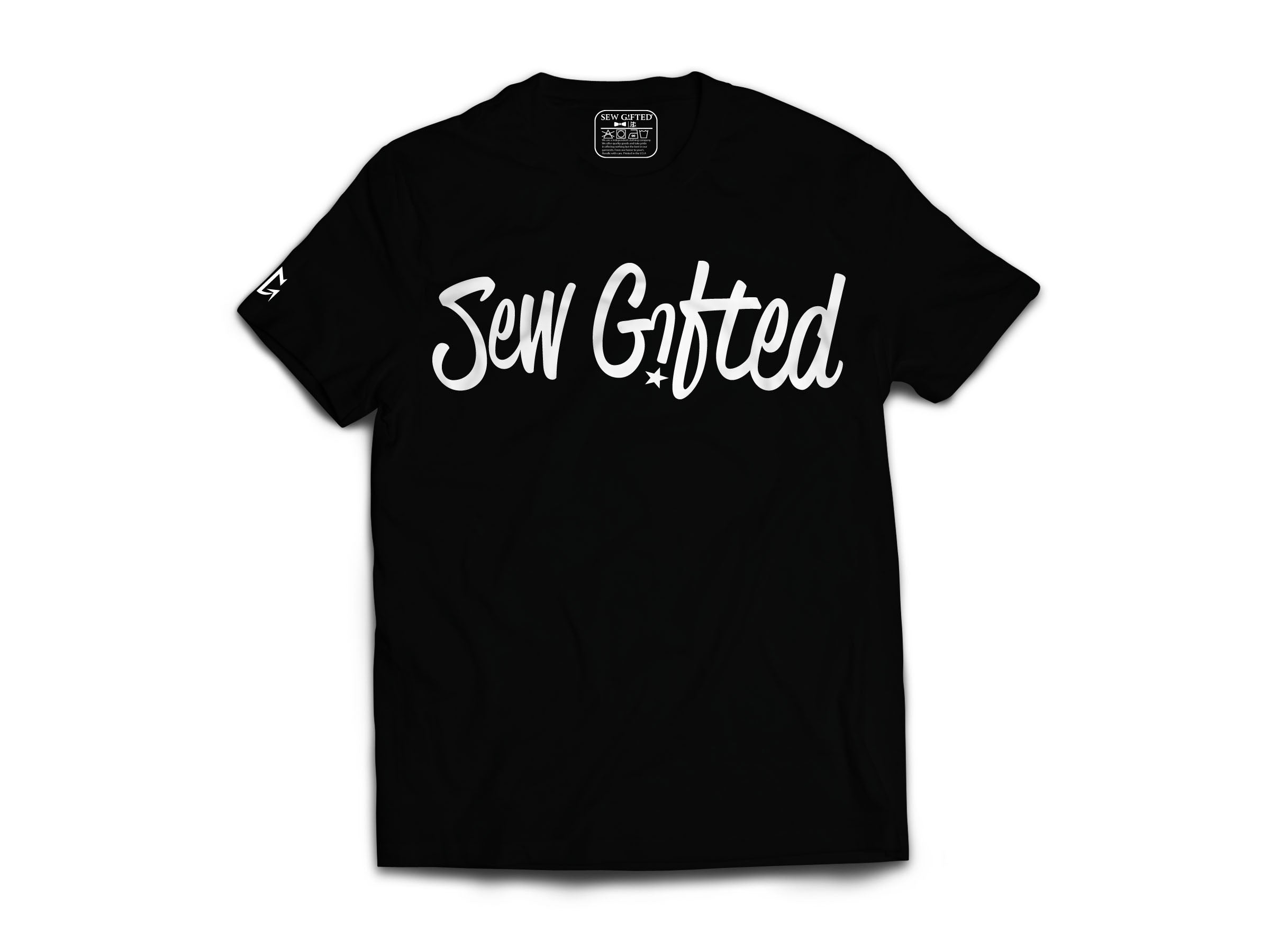 Sew Gifted Cartoon Text Shirt